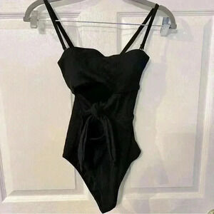 Aerie Real Good One Piece Full Coverage Bathing suit Cut Out Ribbed Size XS